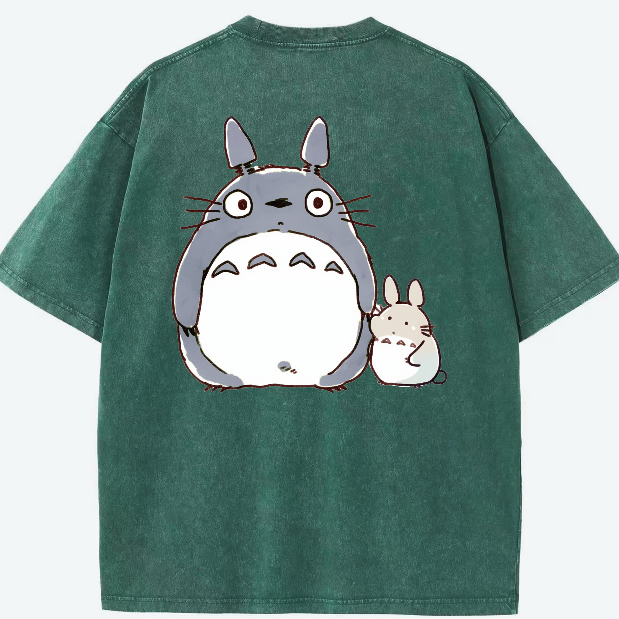 （画像用） となりのトトロ 草壁メイ 草壁サツキ My Neighbor Totoro Satsuki Kusakabe Mei Kusakabe 綿100% ヴィンテージ風 半袖Tシャツ（背面プリント）
